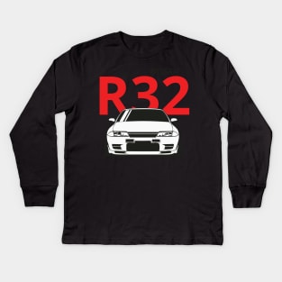 nissan r32 Kids Long Sleeve T-Shirt